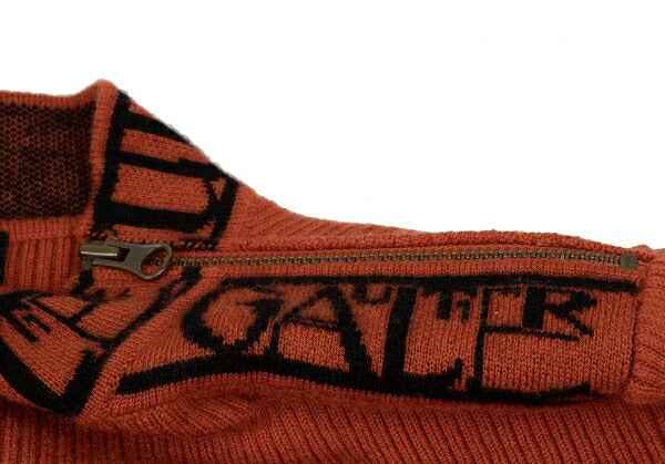 Jean Paul GAULTIER HOMME Logo Rib Sweater Orange Size 48