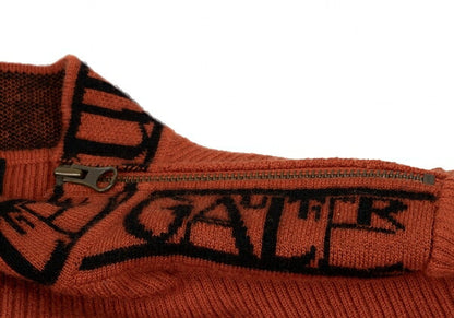 Jean Paul GAULTIER HOMME Logo Rib Sweater Orange Size 48
