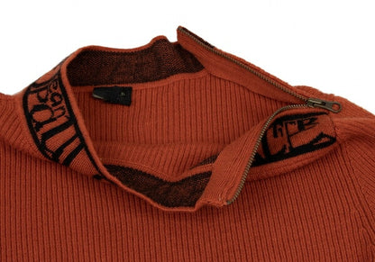 Jean Paul GAULTIER HOMME Logo Rib Sweater Orange Size 48