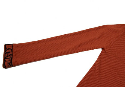Jean Paul GAULTIER HOMME Logo Rib Sweater Orange Size 48