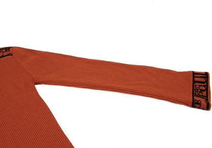 Jean Paul GAULTIER HOMME Logo Rib Sweater Orange Size 48