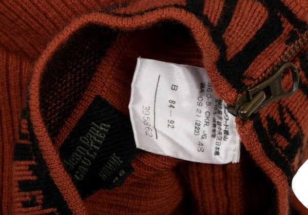 Jean Paul GAULTIER HOMME Logo Rib Sweater Orange Size 48
