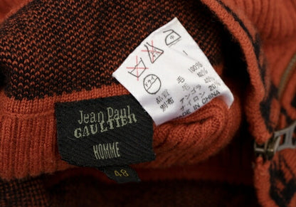 Jean Paul GAULTIER HOMME Logo Rib Sweater Orange Size 48