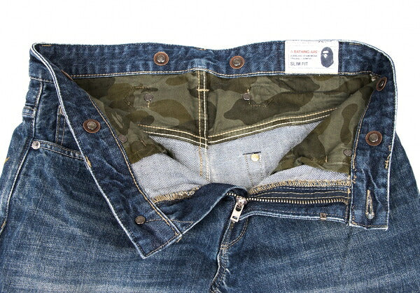 Bape A BATHING APE Embroidered Cinch Back Jeans Size M