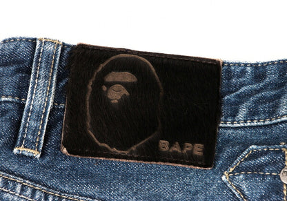 Bape A BATHING APE Embroidered Cinch Back Jeans Size M