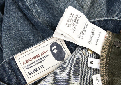 Bape A BATHING APE Embroidered Cinch Back Jeans Size M