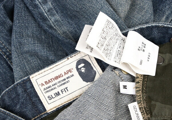 Bape A BATHING APE Embroidered Cinch Back Jeans Size M