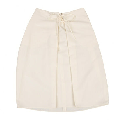 JIL SANDER NAVY Front Lace-Up Polyester Skirt White Size 36