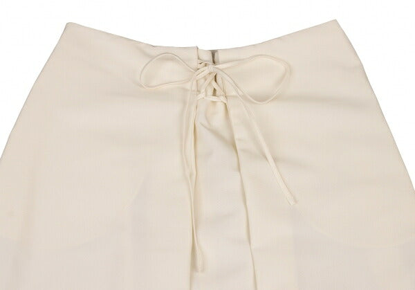 JIL SANDER NAVY Front Lace-Up Polyester Skirt White Size 36