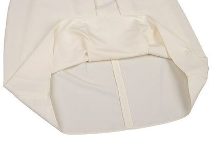 JIL SANDER NAVY Front Lace-Up Polyester Skirt White Size 36