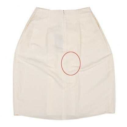 JIL SANDER NAVY Front Lace-Up Polyester Skirt White Size 36