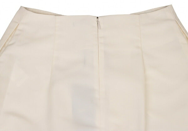 JIL SANDER NAVY Front Lace-Up Polyester Skirt White Size 36