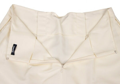 JIL SANDER NAVY Front Lace-Up Polyester Skirt White Size 36