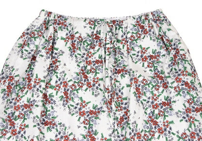 JIL SANDER NAVY Cotton Floral Print White Multi Skirt Size 42