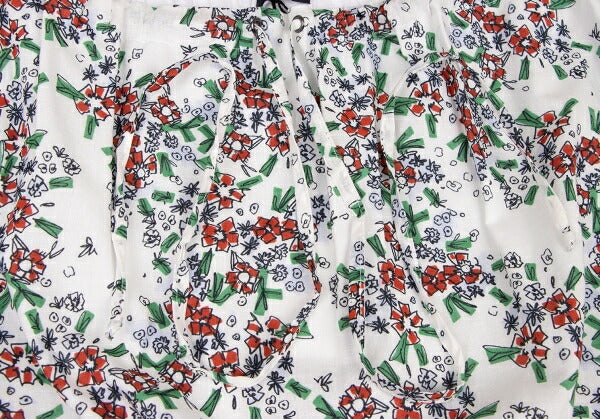 JIL SANDER NAVY Cotton Floral Print White Multi Skirt Size 42