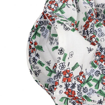 JIL SANDER NAVY Cotton Floral Print White Multi Skirt Size 42
