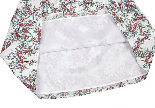 JIL SANDER NAVY Cotton Floral Print White Multi Skirt Size 42
