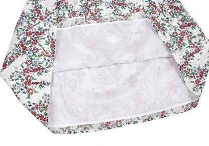 JIL SANDER NAVY Cotton Floral Print White Multi Skirt Size 42