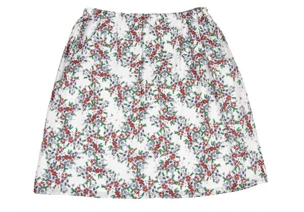 JIL SANDER NAVY Cotton Floral Print White Multi Skirt Size 42