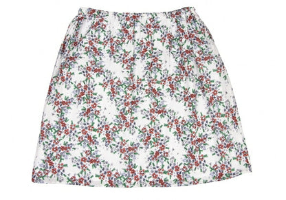 JIL SANDER NAVY Cotton Floral Print White Multi Skirt Size 42