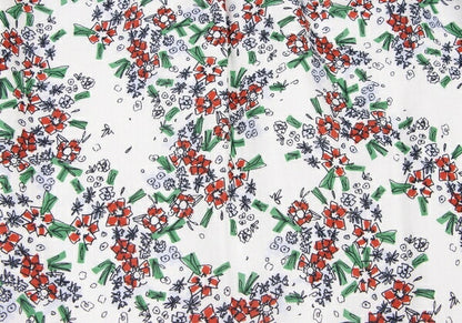 JIL SANDER NAVY Cotton Floral Print White Multi Skirt Size 42
