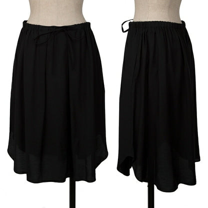 JIL SANDER NAVY Rayon Silk Waist Cord Skirt Black Size 44