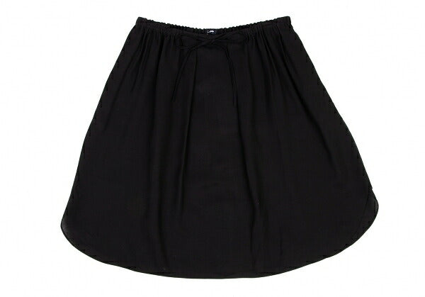 JIL SANDER NAVY Rayon Silk Waist Cord Skirt Black Size 44