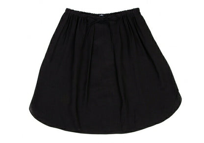 JIL SANDER NAVY Rayon Silk Waist Cord Skirt Black Size 44
