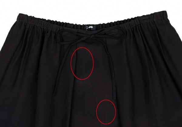 JIL SANDER NAVY Rayon Silk Waist Cord Skirt Black Size 44