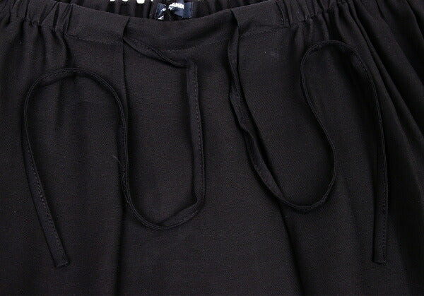 JIL SANDER NAVY Rayon Silk Waist Cord Skirt Black Size 44