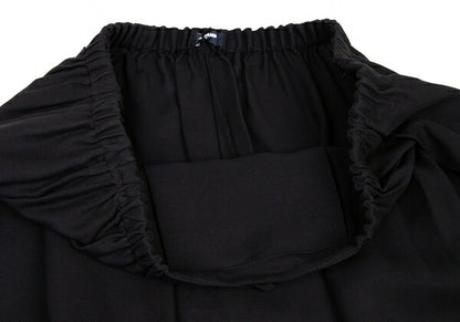 JIL SANDER NAVY Rayon Silk Waist Cord Skirt Black Size 44