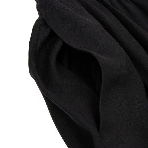 JIL SANDER NAVY Rayon Silk Waist Cord Skirt Black Size 44