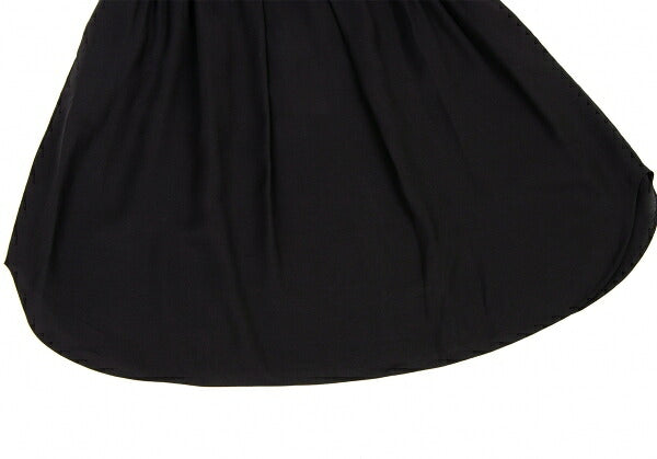 JIL SANDER NAVY Rayon Silk Waist Cord Skirt Black Size 44