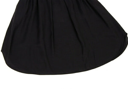 JIL SANDER NAVY Rayon Silk Waist Cord Skirt Black Size 44