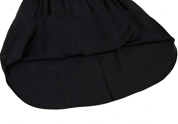 JIL SANDER NAVY Rayon Silk Waist Cord Skirt Black Size 44