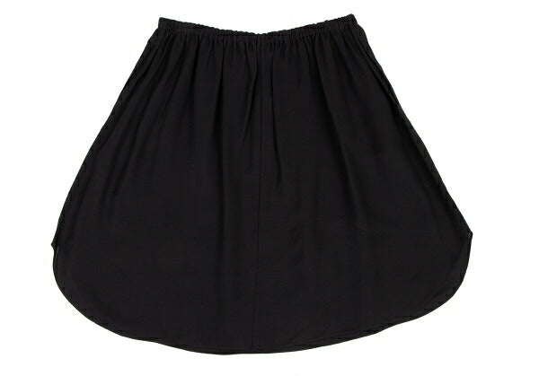 JIL SANDER NAVY Rayon Silk Waist Cord Skirt Black Size 44