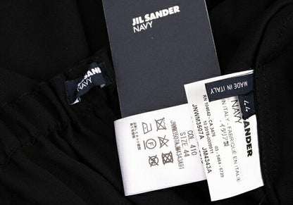 JIL SANDER NAVY Rayon Silk Waist Cord Skirt Black Size 44