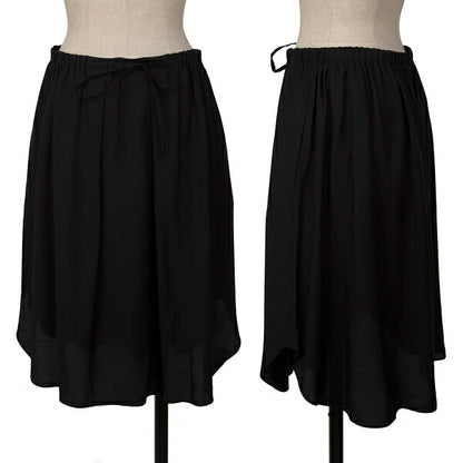 JIL SANDER NAVY Rayon Silk Waist Cord Skirt Black Size 38
