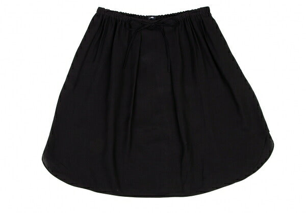JIL SANDER NAVY Rayon Silk Waist Cord Skirt Black Size 38