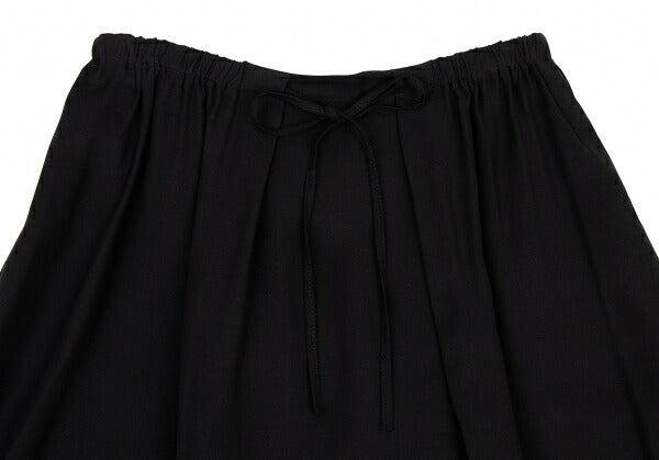 JIL SANDER NAVY Rayon Silk Waist Cord Skirt Black Size 38