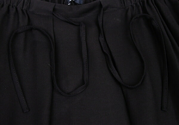 JIL SANDER NAVY Rayon Silk Waist Cord Skirt Black Size 38