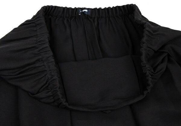 JIL SANDER NAVY Rayon Silk Waist Cord Skirt Black Size 38