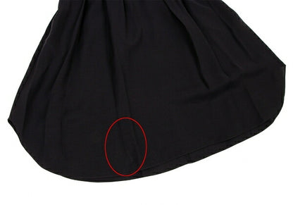 JIL SANDER NAVY Rayon Silk Waist Cord Skirt Black Size 38