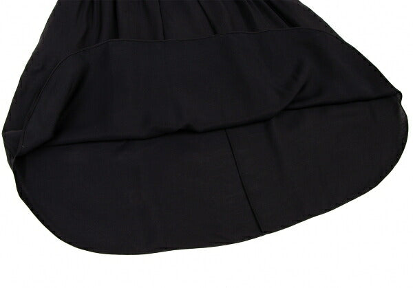 JIL SANDER NAVY Rayon Silk Waist Cord Skirt Black Size 38