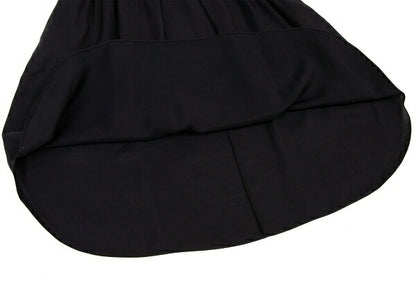 JIL SANDER NAVY Rayon Silk Waist Cord Skirt Black Size 38