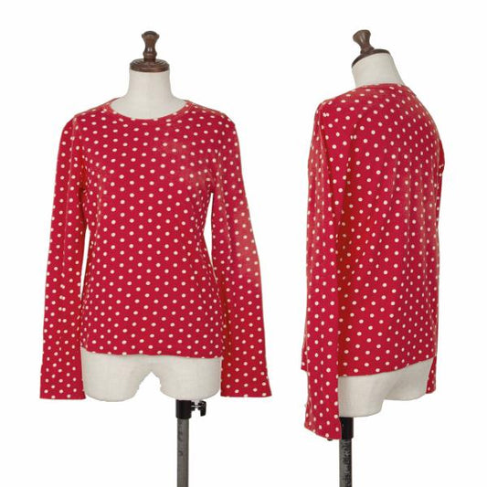 COMME des GARCONS Cotton Dot Print Long Sleeve Red Size S