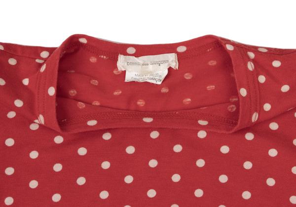 COMME des GARCONS Cotton Dot Print Long Sleeve Red Size S