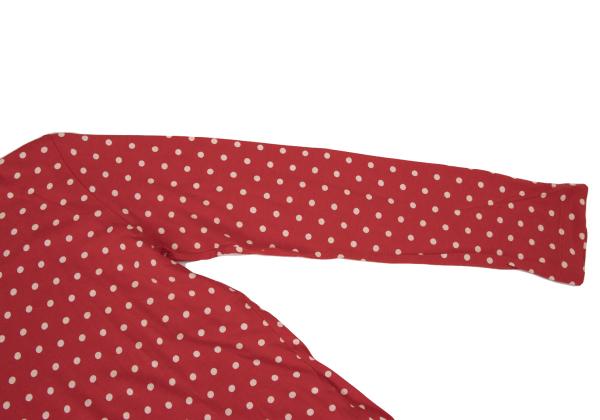 COMME des GARCONS Cotton Dot Print Long Sleeve Red Size S