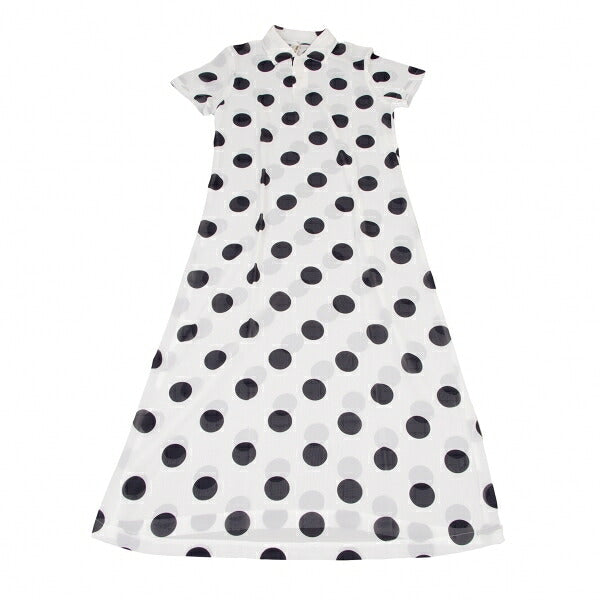 COMME des GARCONS Polka Dot Sheer Dress White Black Size M