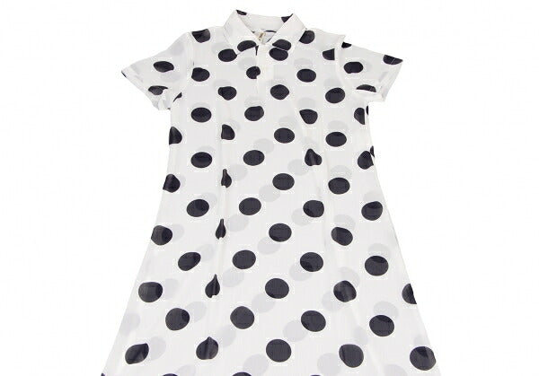 COMME des GARCONS Polka Dot Sheer Dress White Black Size M